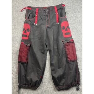 Tripp NYC Bondage Cargo Pants Mens XXL Black Red Skull Goth Punk Wide Leg